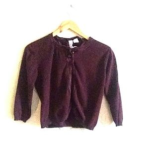 Nick and Mo purple crop cardigan cotton knit sz M
